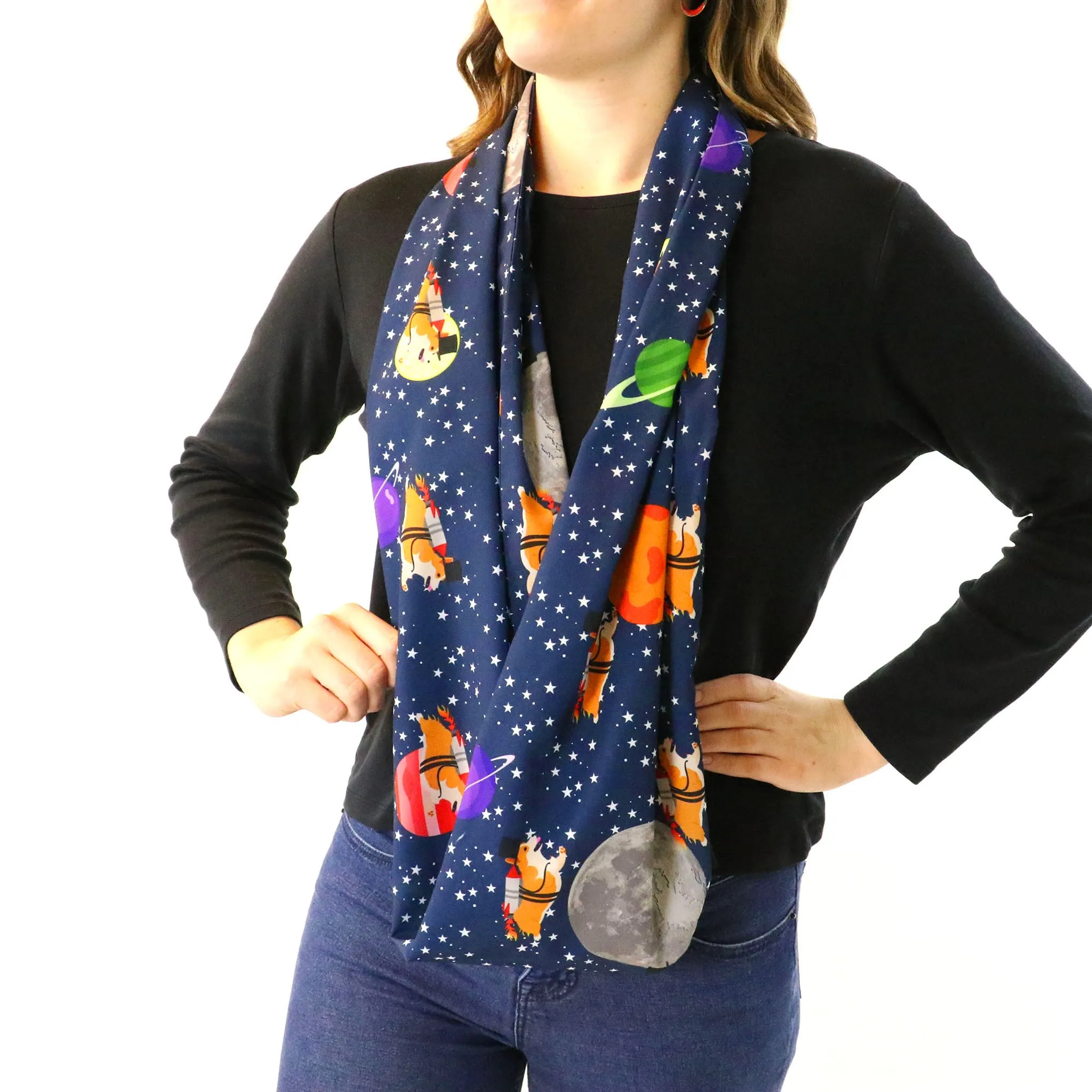 Galactic Corgi Infinity Scarf