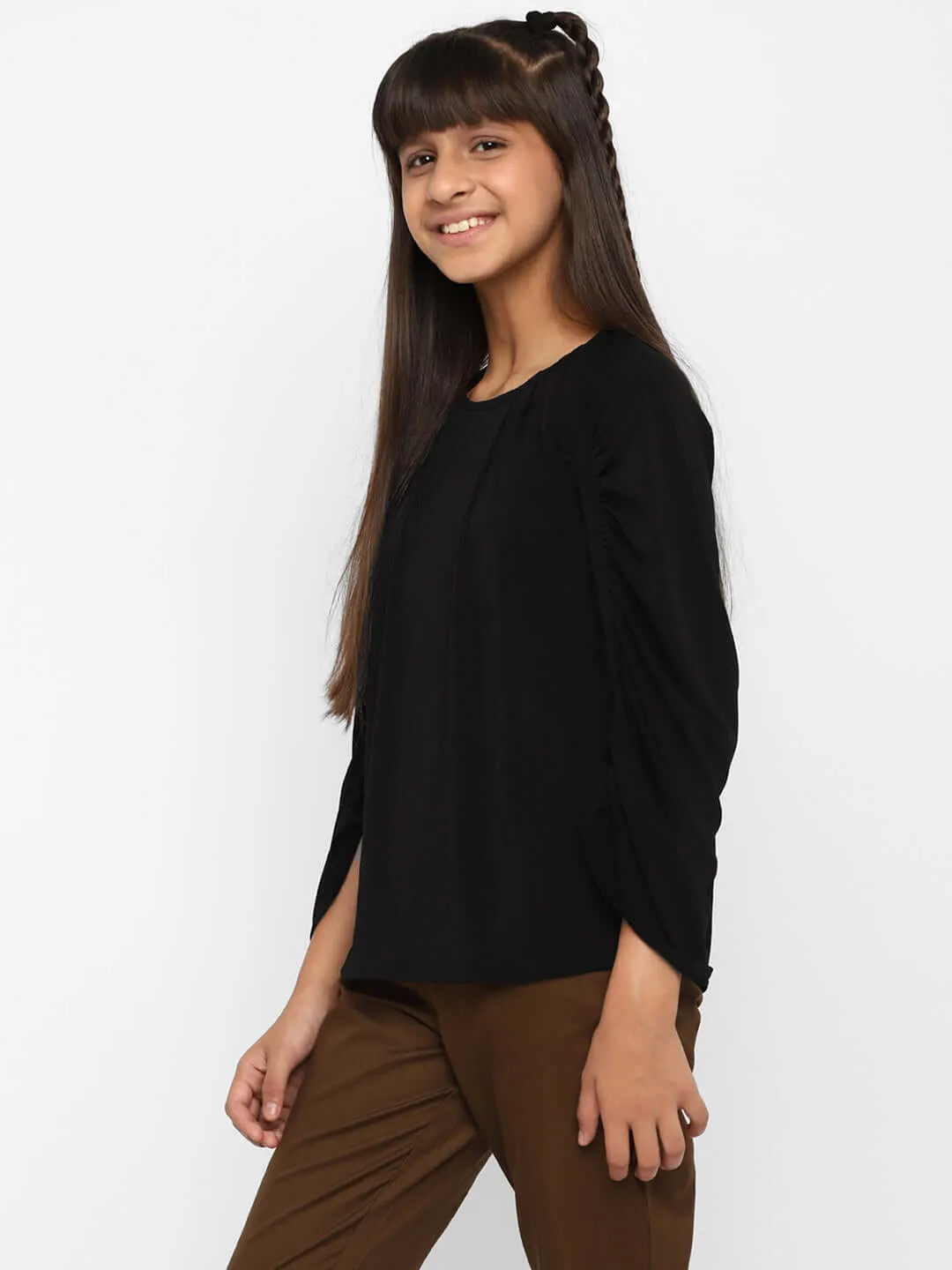 Girls Full Sleeve Top Black