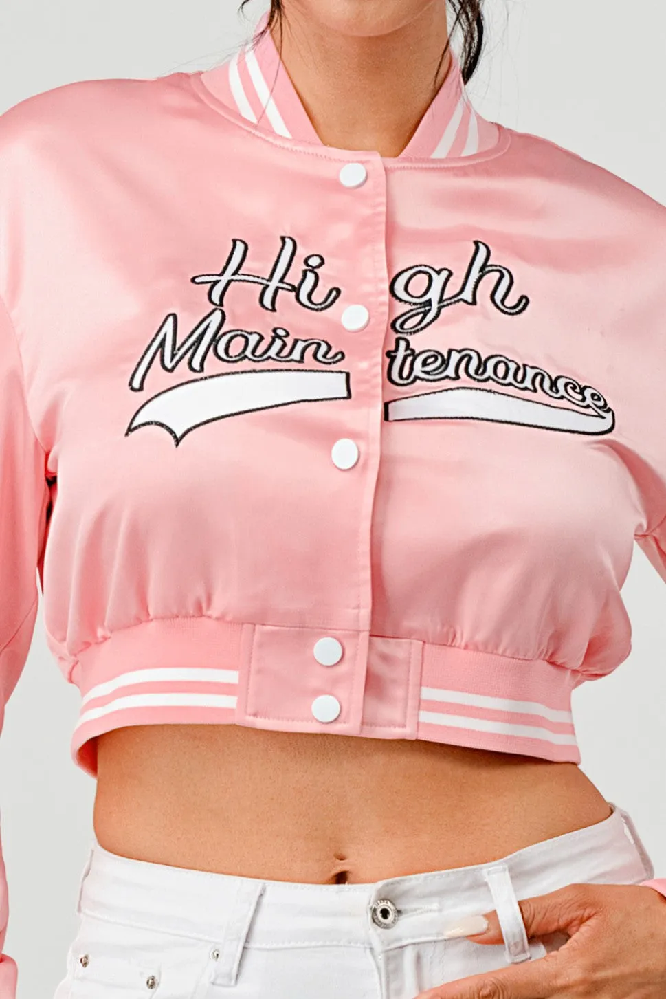 High Maintenance Varsity Bomber Jacket