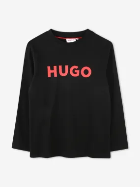 Hugo Boys Long Sleeve Logo T-Shirt in Black