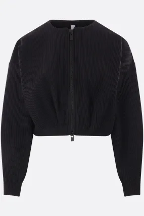 Hypha cropped bomber jacket in rib knit