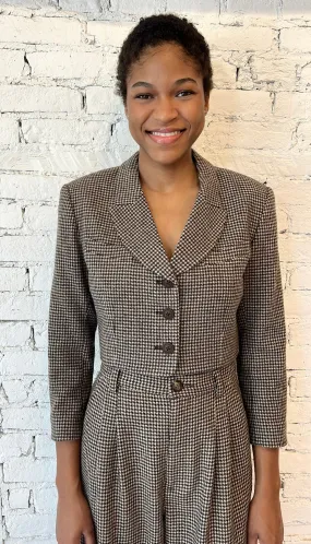 Jack Cropped Jacket - Wool - Houndstooth