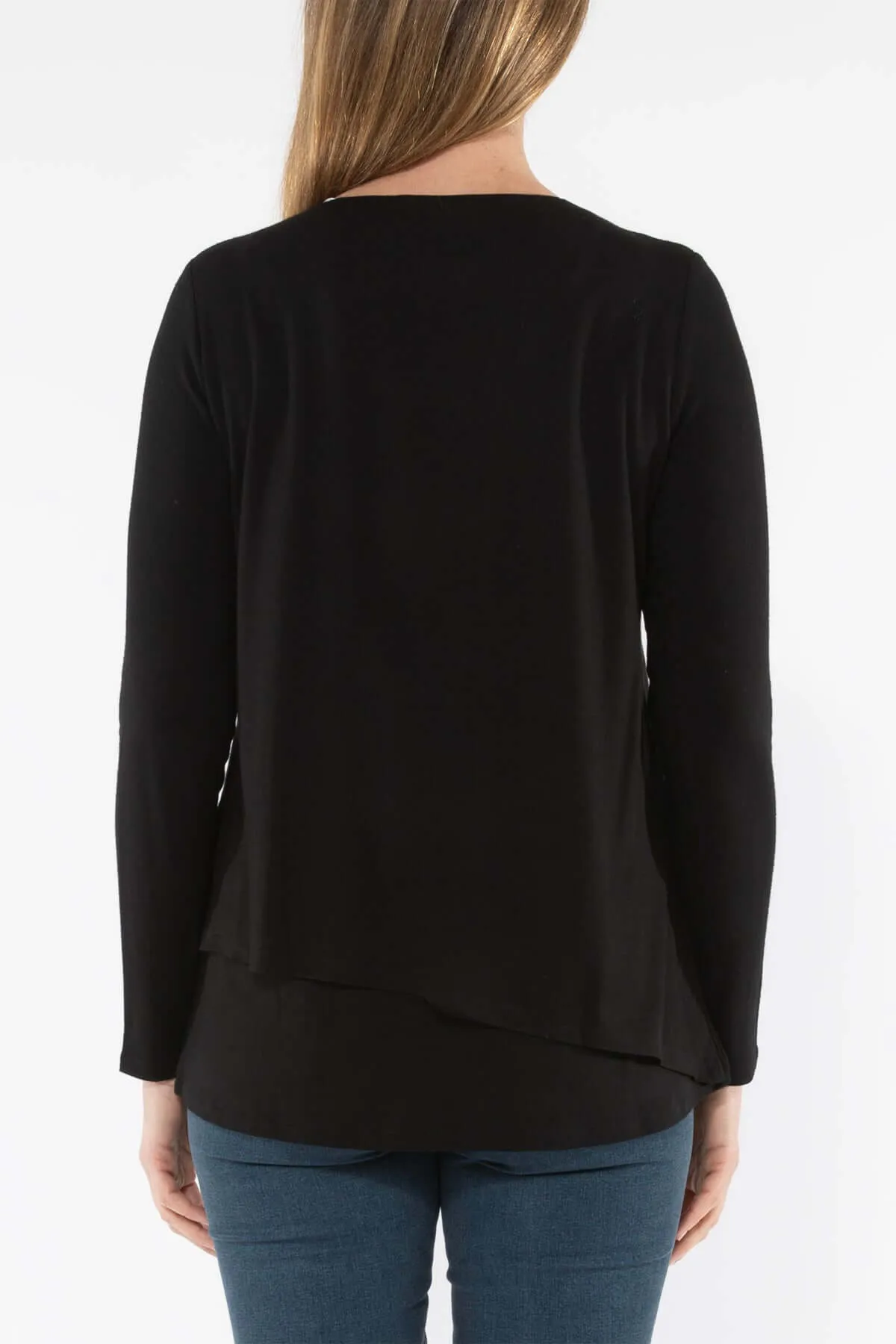 Jump Double Layer Tee in Black