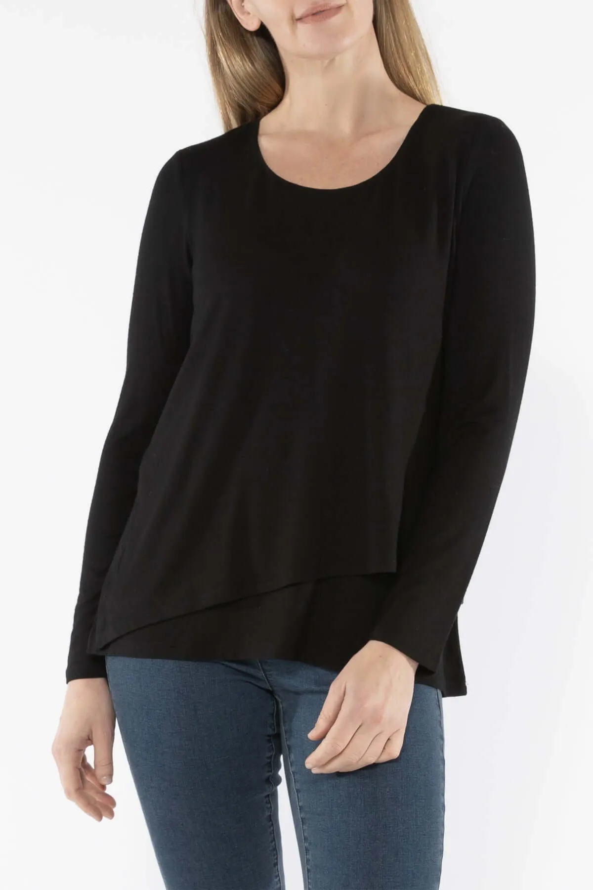 Jump Double Layer Tee in Black