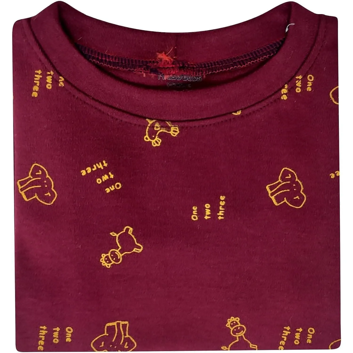 KIDS & BEBS Cute Elephant Print Rompers for Baby Boy And Baby Girls Made With Soft 100% Pure Cotton Fabric Summer Friendly (Maroon, 9 - 12 months )