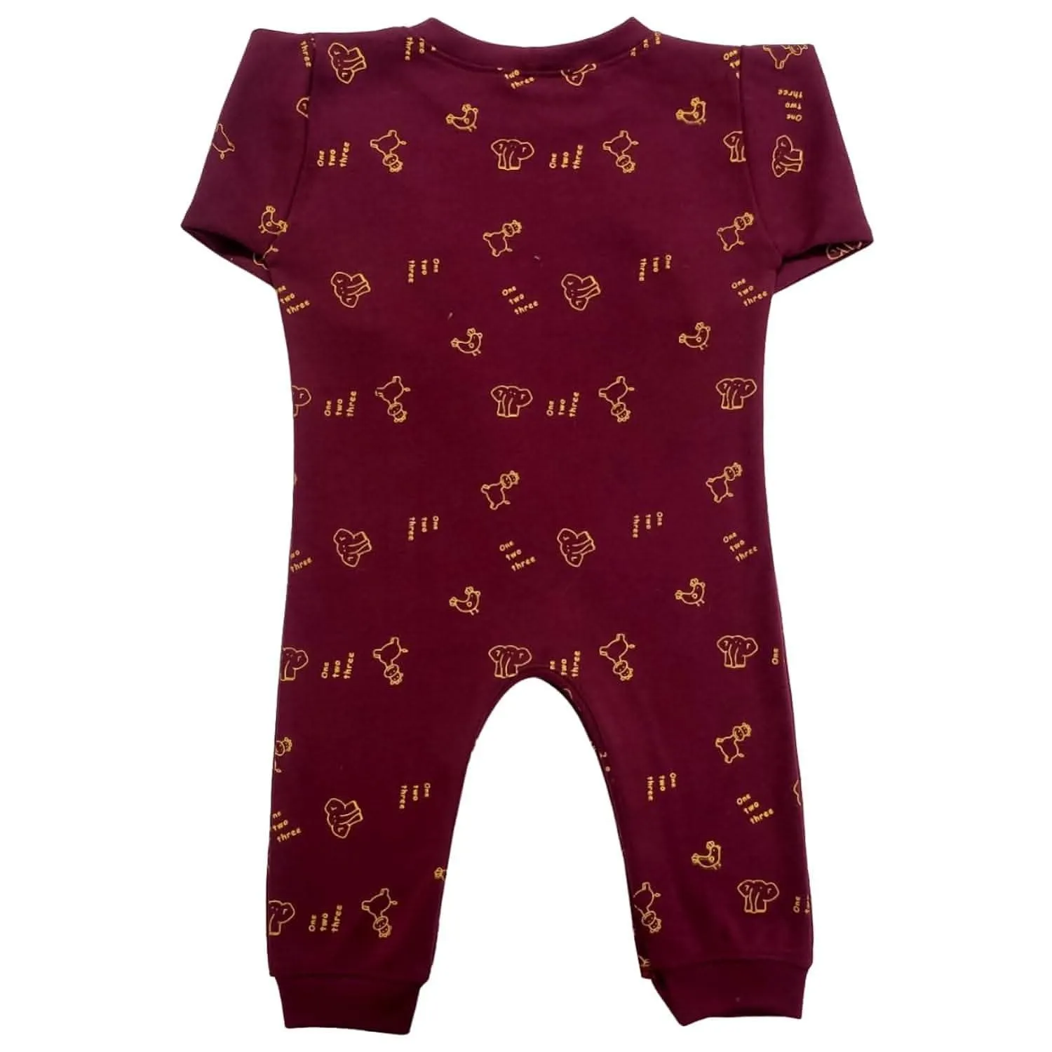 KIDS & BEBS Cute Elephant Print Rompers for Baby Boy And Baby Girls Made With Soft 100% Pure Cotton Fabric Summer Friendly (Maroon, 9 - 12 months )