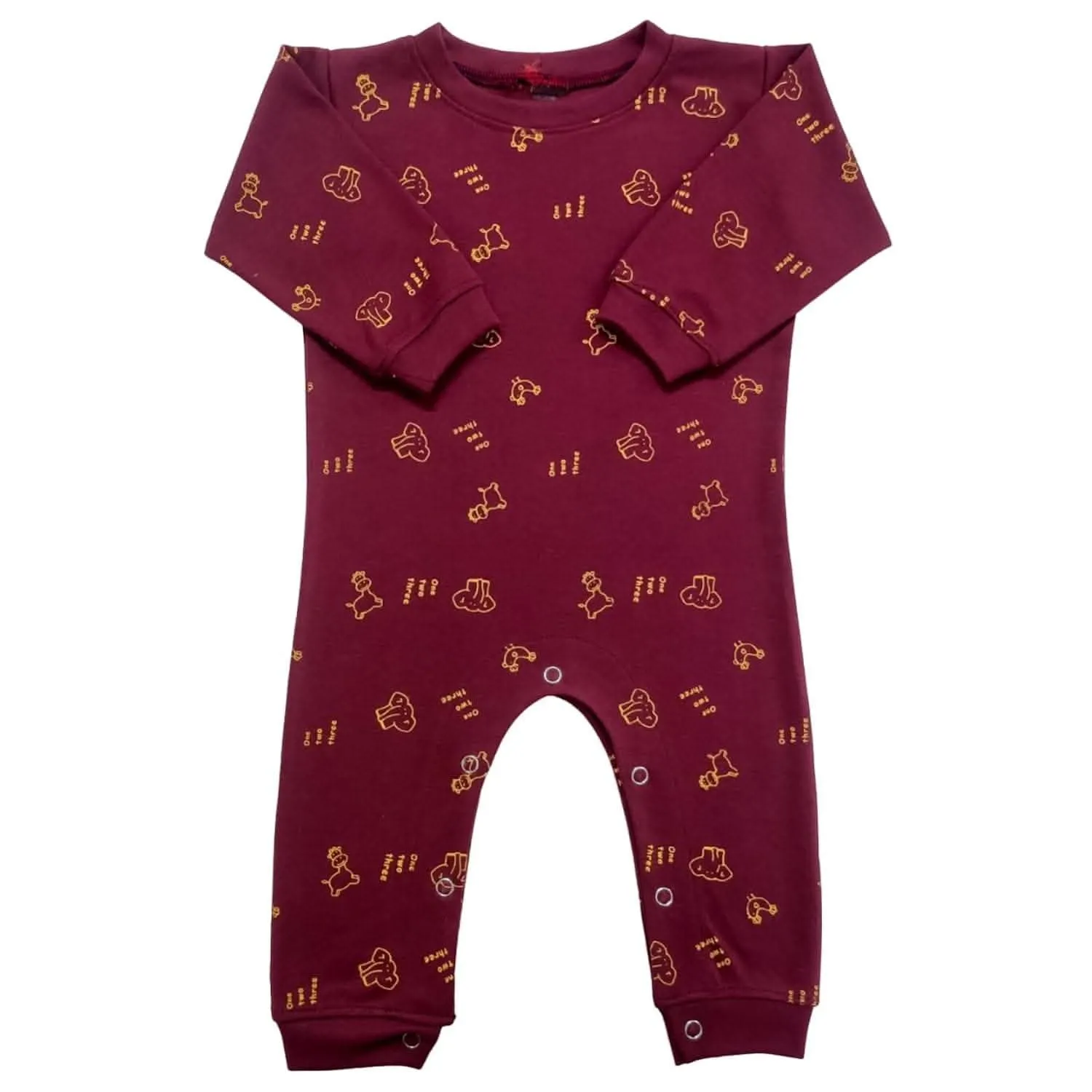 KIDS & BEBS Cute Elephant Print Rompers for Baby Boy And Baby Girls Made With Soft 100% Pure Cotton Fabric Summer Friendly (Maroon, 9 - 12 months )