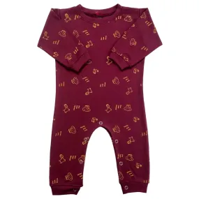 KIDS & BEBS Cute Elephant Print Rompers for Baby Boy And Baby Girls Made With Soft 100% Pure Cotton Fabric Summer Friendly (Maroon, 9 - 12 months )