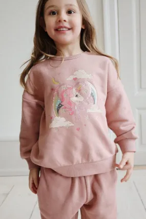 Konges Sløjd - Lou Glitter Sweatshirt Ocs - Mahogany Rose