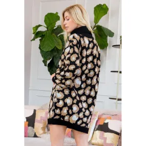 Leopard Print Sweater Dress