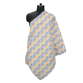 Liam Large Triangles Orange/Navy Blue Muslin Nursing Scarf
