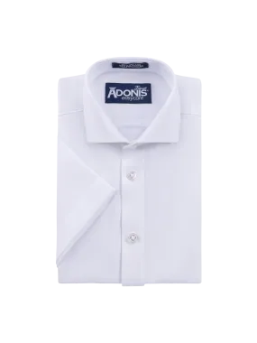 Little Boys Classic Fit Easy Care Short Sleeve Uptown Twill Pattern Dress Shirt
