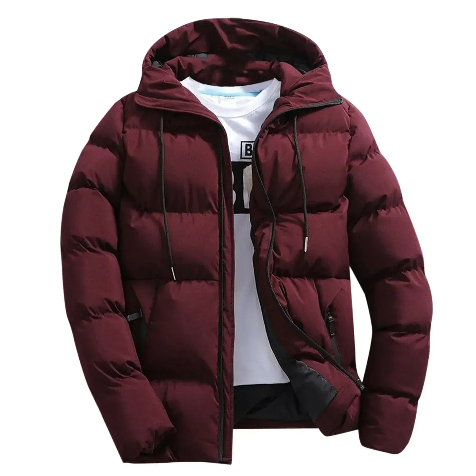 Lorvine - Puffer Jacket Heren met Capuchon, Dikke Isolatie, Winddicht & Winter Warm
