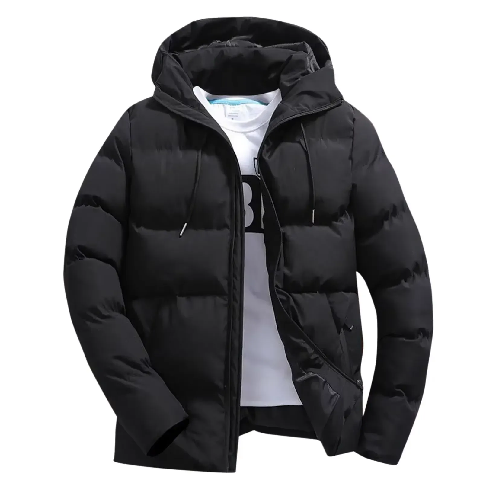 Lorvine - Puffer Jacket Heren met Capuchon, Dikke Isolatie, Winddicht & Winter Warm