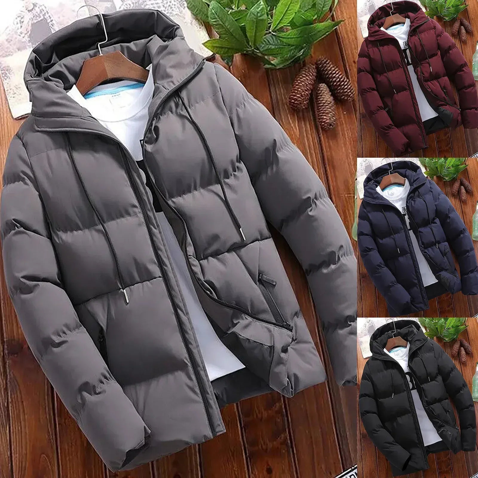 Lorvine - Puffer Jacket Heren met Capuchon, Dikke Isolatie, Winddicht & Winter Warm