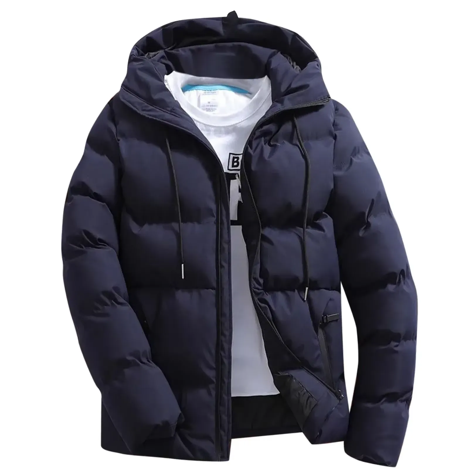 Lorvine - Puffer Jacket Heren met Capuchon, Dikke Isolatie, Winddicht & Winter Warm