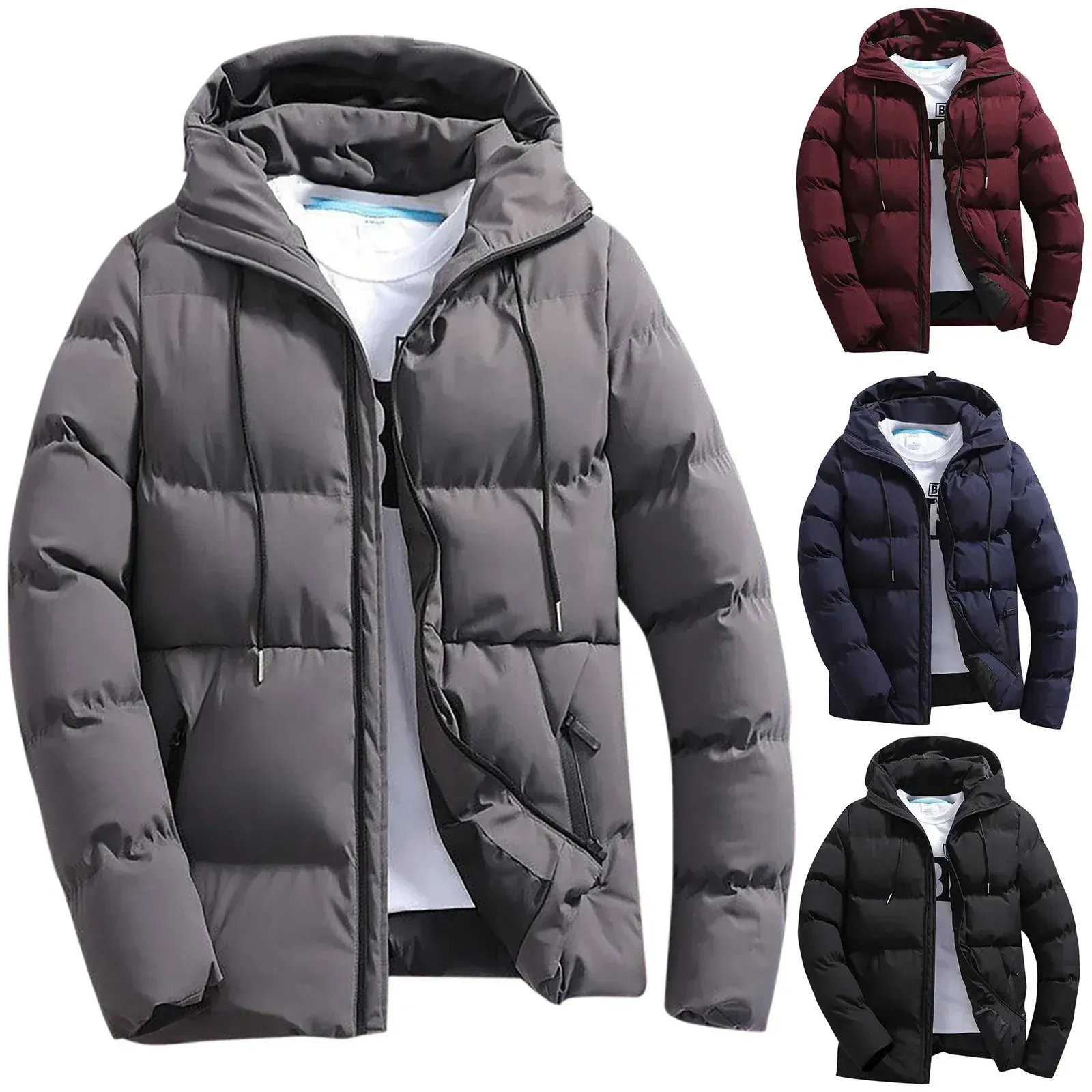 Lorvine - Puffer Jacket Heren met Capuchon, Dikke Isolatie, Winddicht & Winter Warm