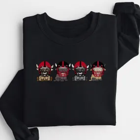 Louisville Cardinals Football Highland Cow Football Team Football Lovers Gift Unisex Crewneck Hoodie Sweatshirt