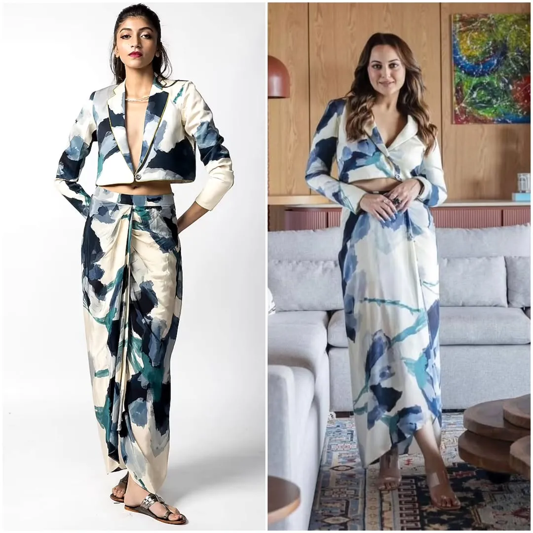 Marble Cropped Jacket Co-Ord
