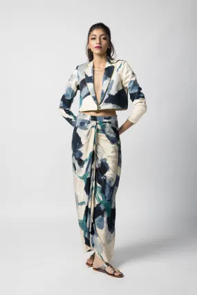 Marble Cropped Jacket Co-Ord