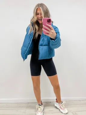 Marshmallow Puffer Jacket- Ocean Blue