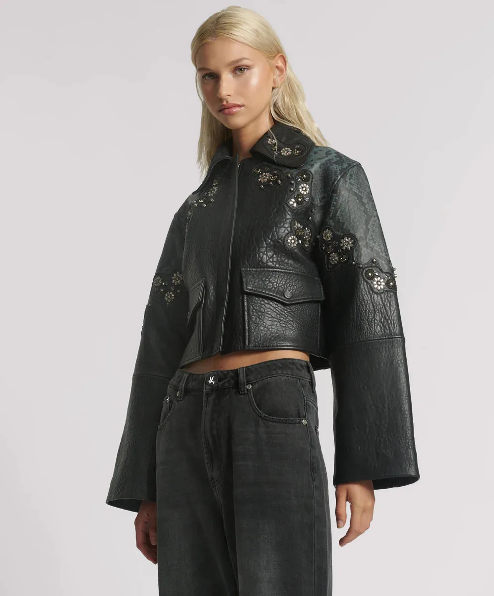 Matador Leather Cropped Jacket - Black
