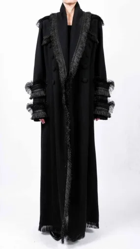 Maxi Coat with Fringes