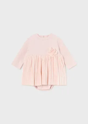 Mayoral 2896 015 - Blush Pleated Romper Dress