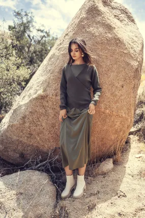 Modivea Olive Slip Dress & Wrap Sweater