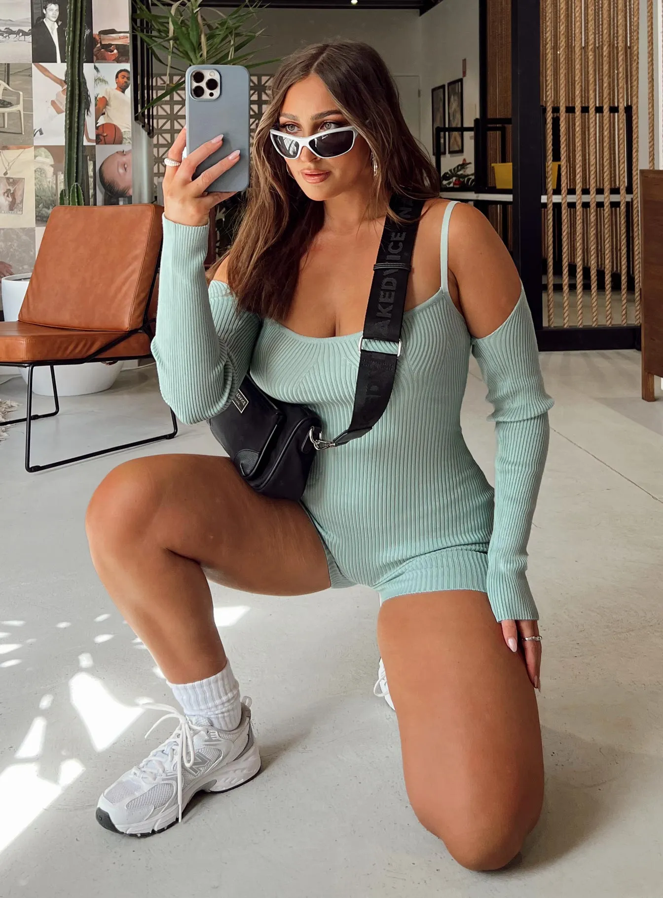 Noelene Bolero Knit Romper Blue
