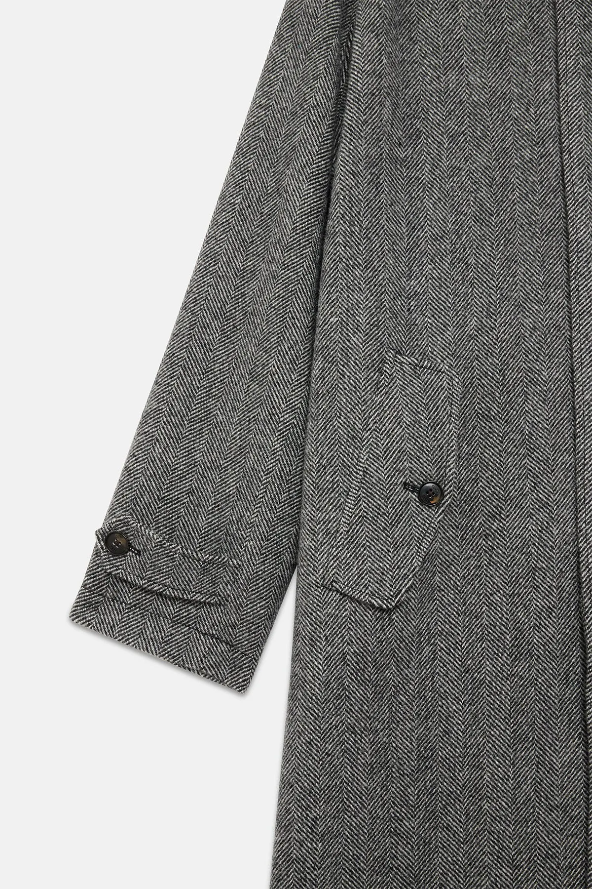 Pattern Wool Raglan Coat