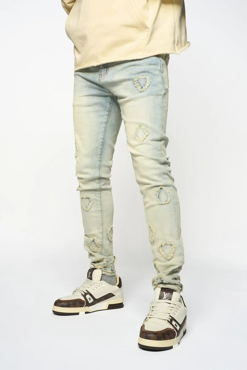 PHEELINGS DIAMOND TEARS SKINNY DENIM (Light Blue)