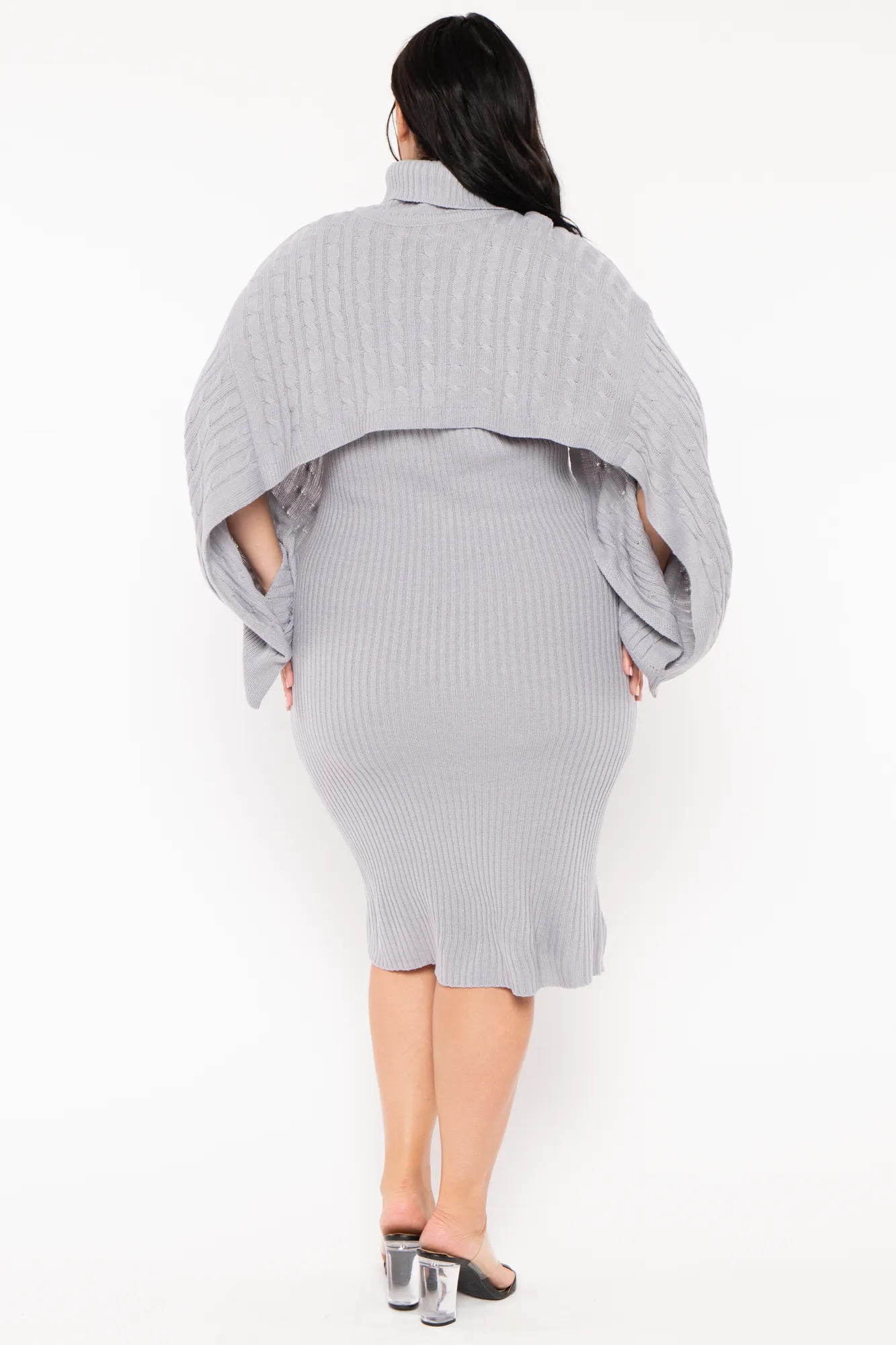 Plus Size Chianne Sweater Matching Set - Grey
