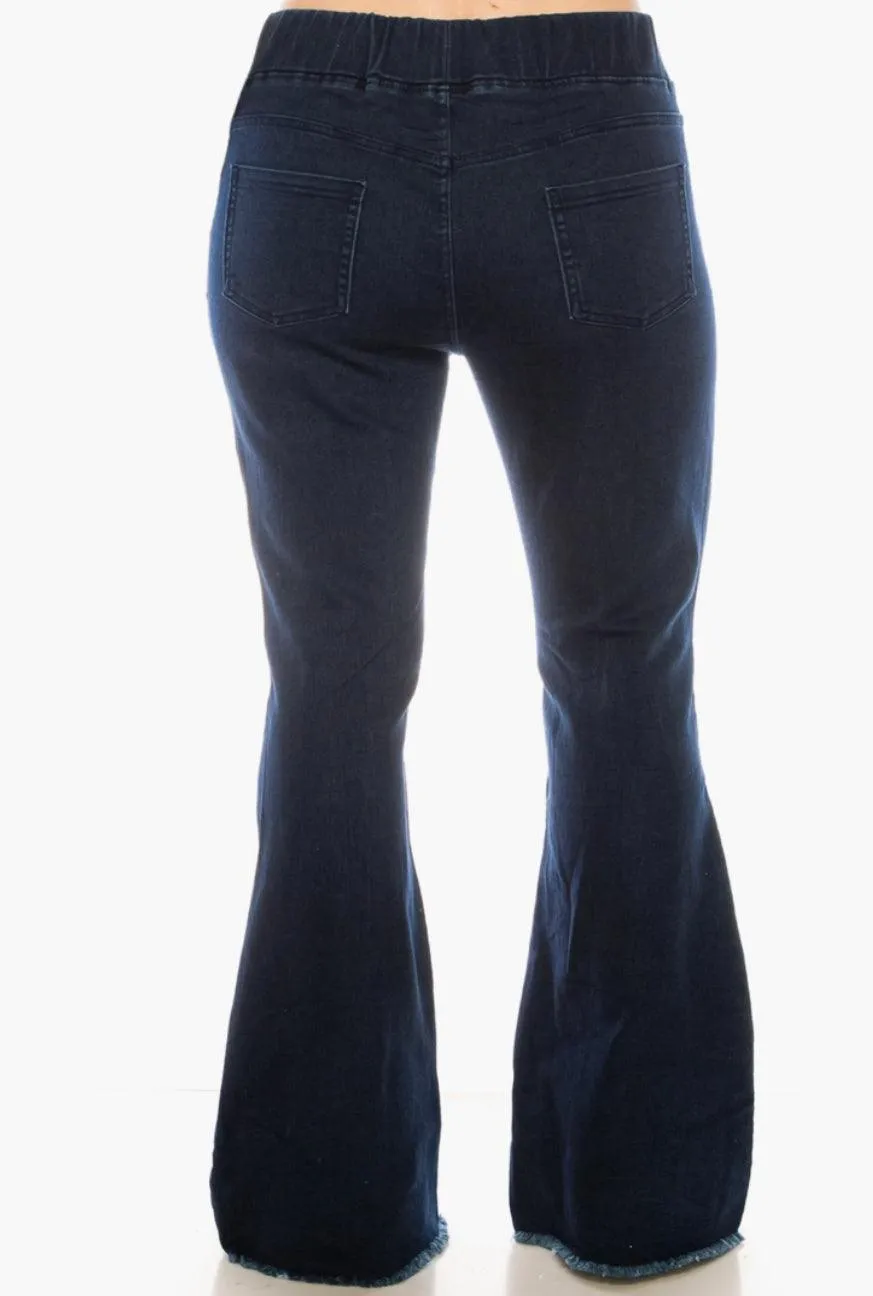 Plus Size Pull on Ripped Jeans