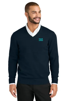 Port Authority Easy Care V-Neck Custom Sweaters, River Blue Navy