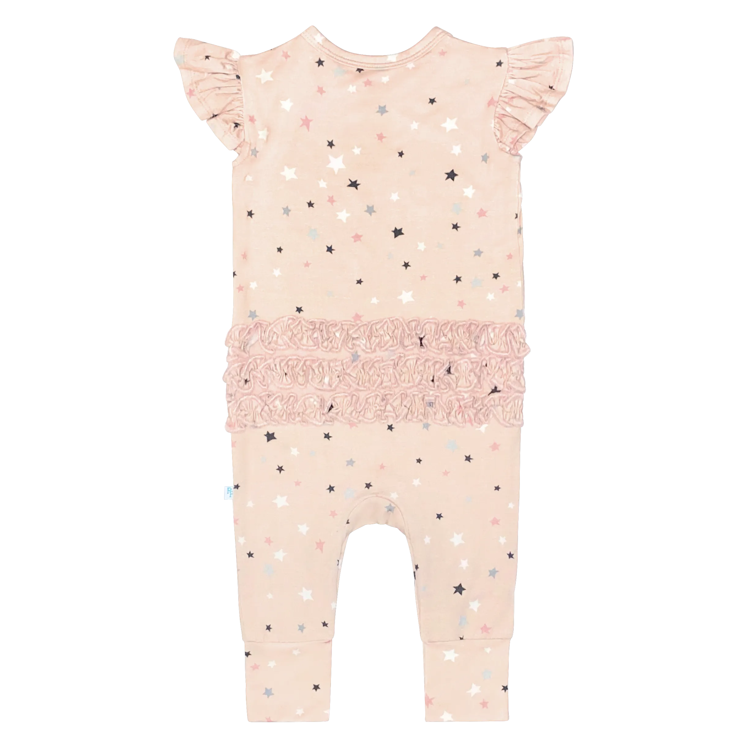 Posh Peanut Stars Ruffled Capsleeve Romper