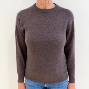 Purple and Red Marl Knit Cashmere Crew Neck Jumper Medium