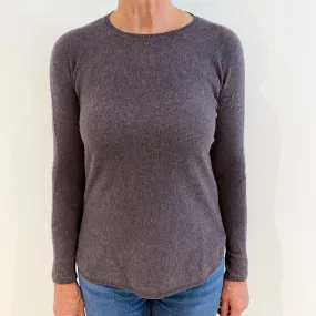 Purple Slate Batwing Cashmere Crew Neck Jumper Medium