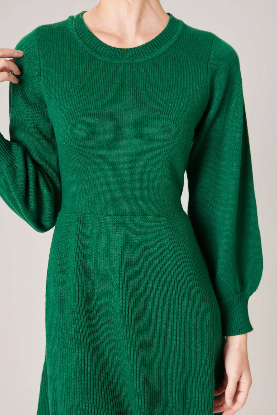 Rock the Bells Balloon Sleeve Sweater Dress
