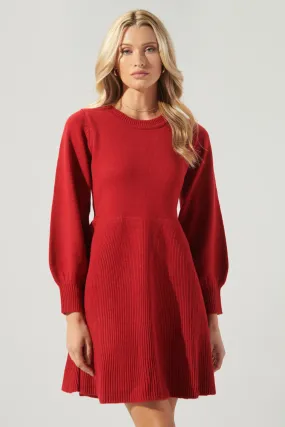 Rock the Bells Balloon Sleeve Sweater Dress