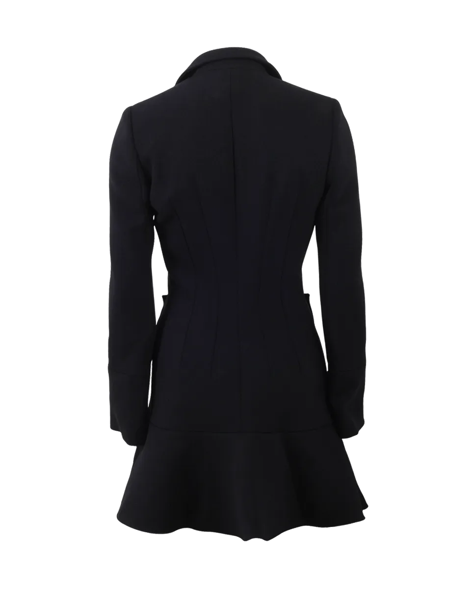 Scuba Wool Peplum Coat