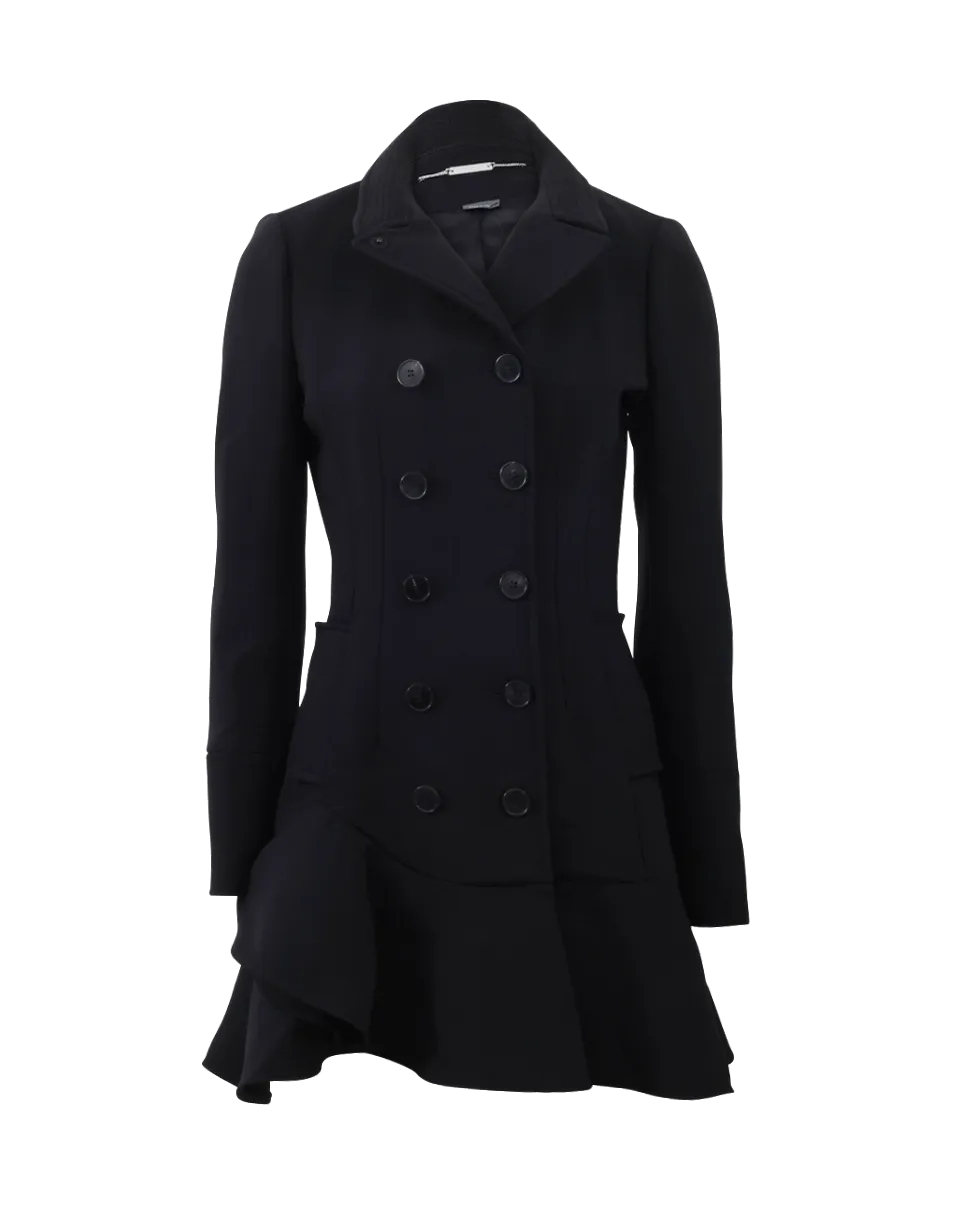 Scuba Wool Peplum Coat