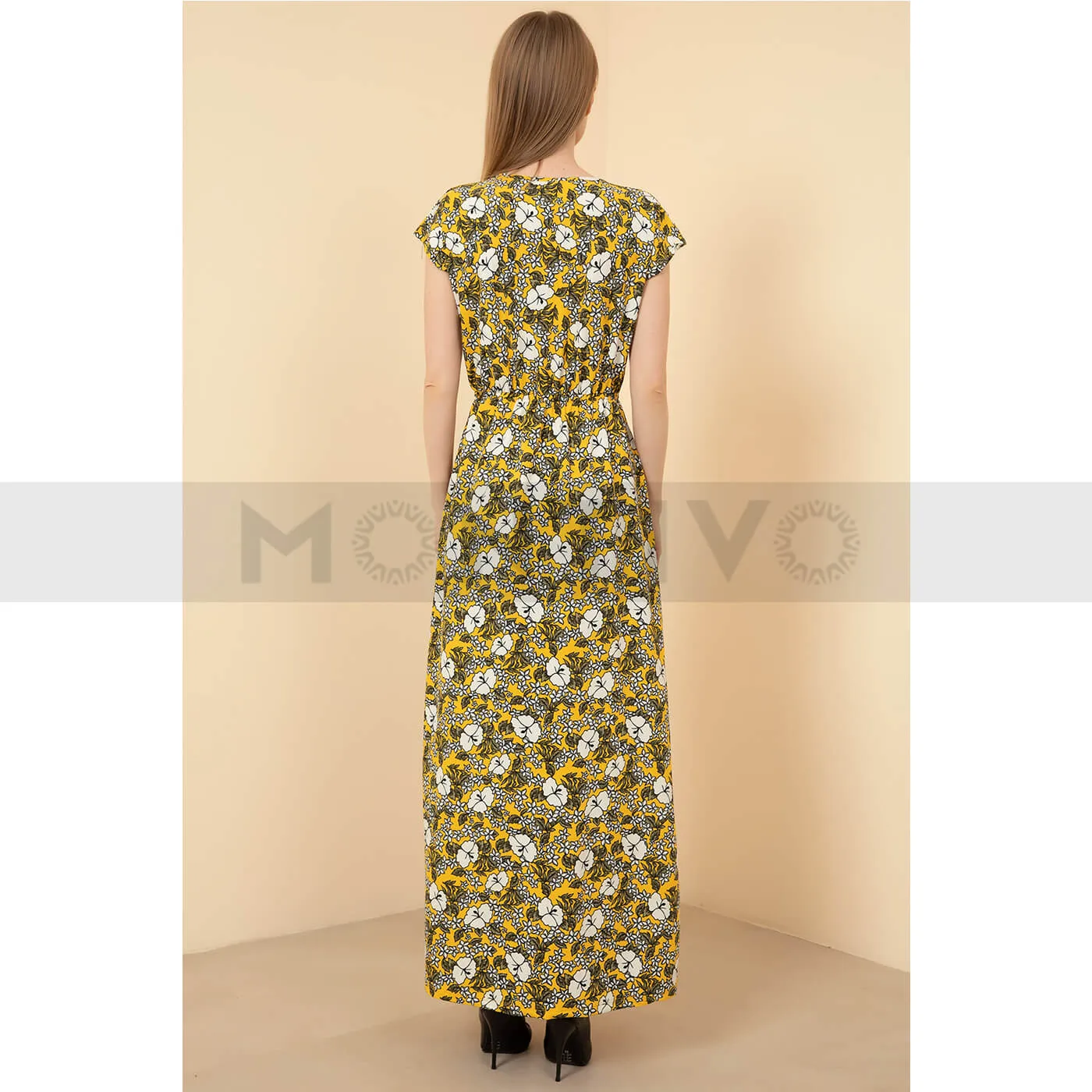 Sleeveless Yellow Floral Dress