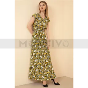 Sleeveless Yellow Floral Dress