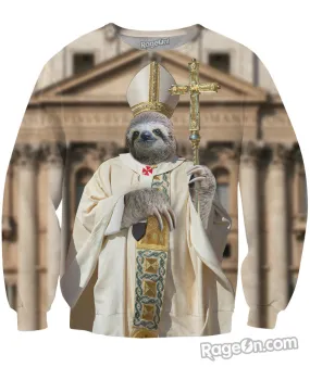 Sloth Pope Crewneck Sweatshirt