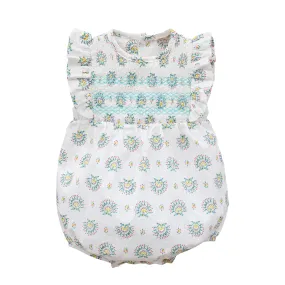 Smocked Baby Romper with Frill Shoulders (3M - 12M)