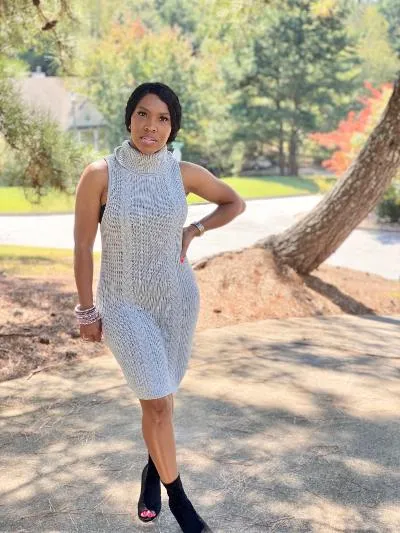 Smoke Solid Sweater Dress