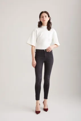Sophia - High Waist Super Skinny - Black Vintage
