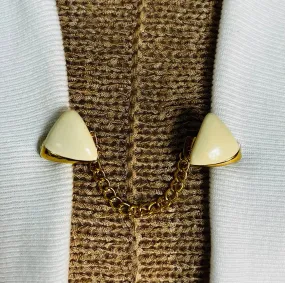 Sweater Clips Retro Sweater Clip for Cardigan Clips for Cloak Clasp Dress Fastener Triangle Cinch Clip Birthday Gift for mom Gift for Her