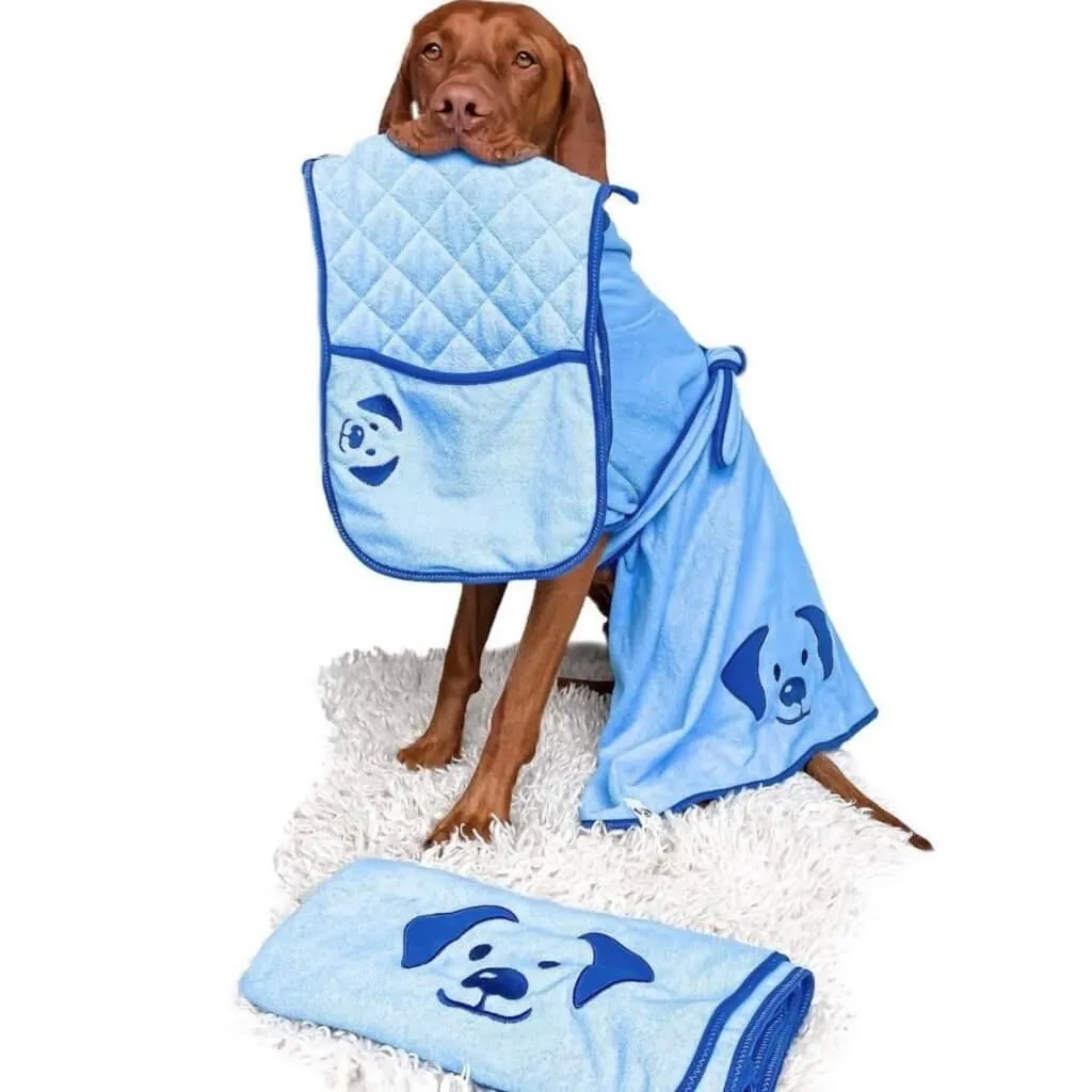The Splish Splash Dog Drying Coat | Dazzling Blue